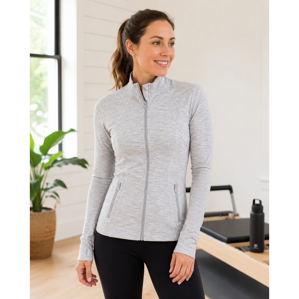 lululemon athletica Light Gray Full-Zip Jacket